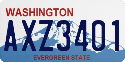 WA license plate AXZ3401