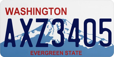 WA license plate AXZ3405
