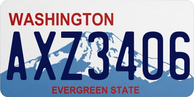 WA license plate AXZ3406