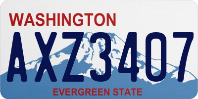 WA license plate AXZ3407
