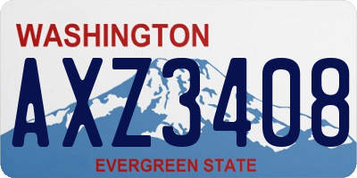 WA license plate AXZ3408