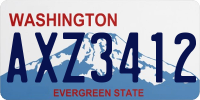 WA license plate AXZ3412