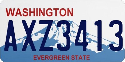 WA license plate AXZ3413