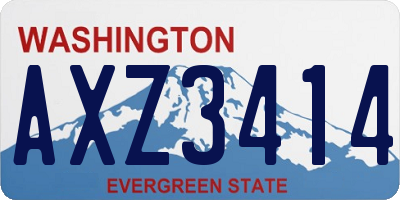 WA license plate AXZ3414