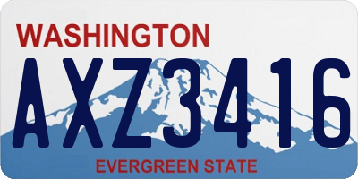 WA license plate AXZ3416