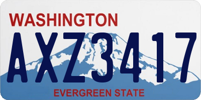 WA license plate AXZ3417