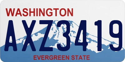 WA license plate AXZ3419