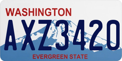 WA license plate AXZ3420