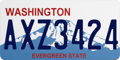 WA license plate AXZ3424