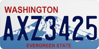 WA license plate AXZ3425