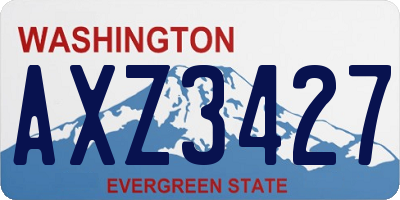 WA license plate AXZ3427