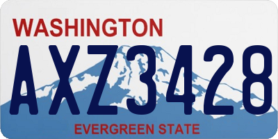 WA license plate AXZ3428