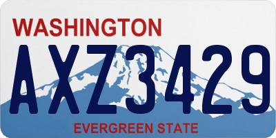 WA license plate AXZ3429