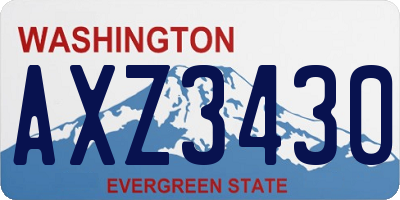 WA license plate AXZ3430