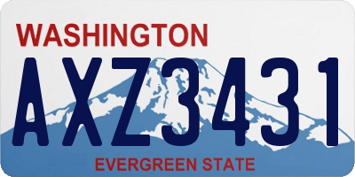 WA license plate AXZ3431