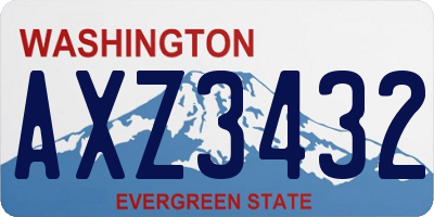 WA license plate AXZ3432