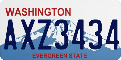 WA license plate AXZ3434