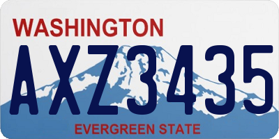 WA license plate AXZ3435