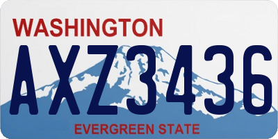 WA license plate AXZ3436