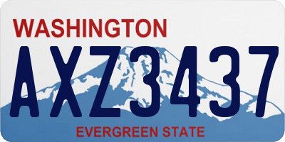 WA license plate AXZ3437