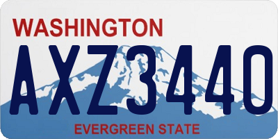WA license plate AXZ3440