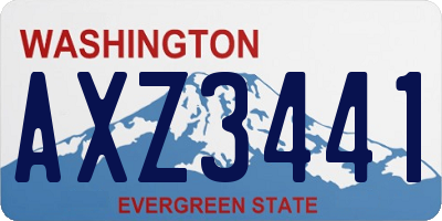 WA license plate AXZ3441