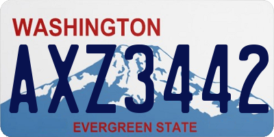 WA license plate AXZ3442