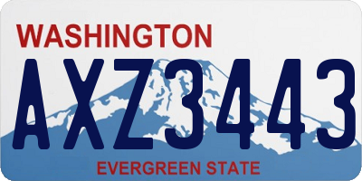 WA license plate AXZ3443