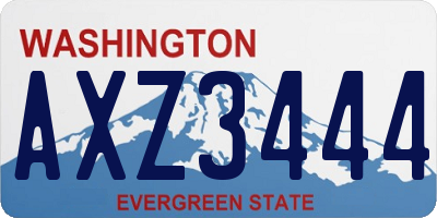 WA license plate AXZ3444