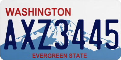 WA license plate AXZ3445