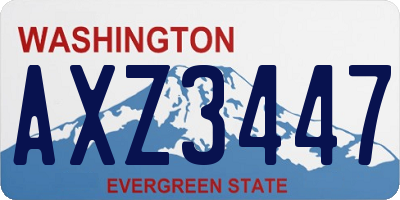 WA license plate AXZ3447