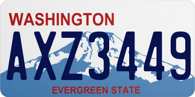 WA license plate AXZ3449
