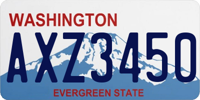 WA license plate AXZ3450