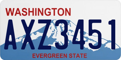 WA license plate AXZ3451