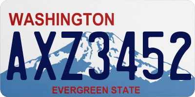 WA license plate AXZ3452