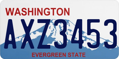 WA license plate AXZ3453