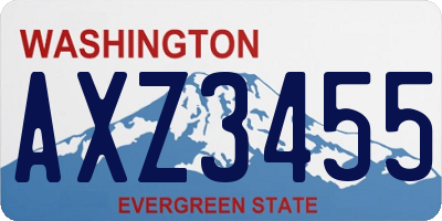 WA license plate AXZ3455