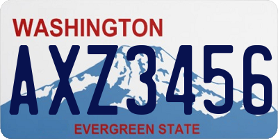 WA license plate AXZ3456