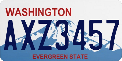 WA license plate AXZ3457