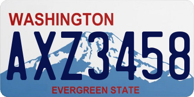 WA license plate AXZ3458
