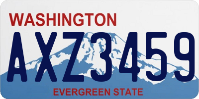 WA license plate AXZ3459