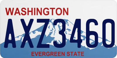 WA license plate AXZ3460