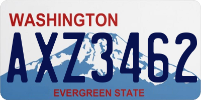 WA license plate AXZ3462