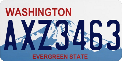 WA license plate AXZ3463