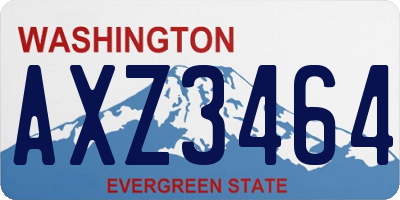WA license plate AXZ3464