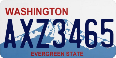 WA license plate AXZ3465