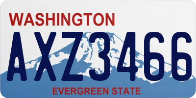 WA license plate AXZ3466