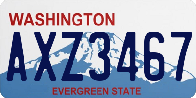 WA license plate AXZ3467