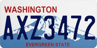 WA license plate AXZ3472