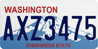 WA license plate AXZ3475